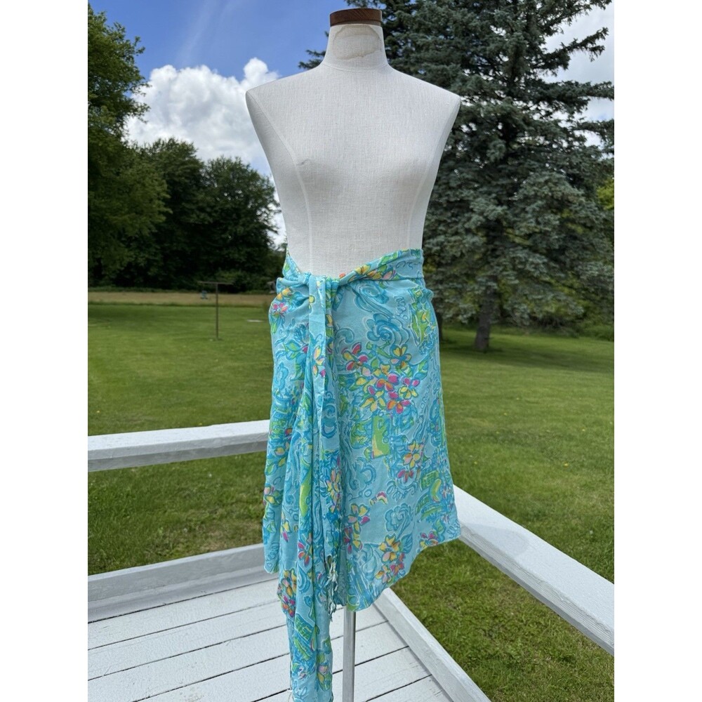 LILLY PULITZER Murfee Scarf Silk/Cashmere Blend Lilly Loves Chicago Print - Picture 5 of 10